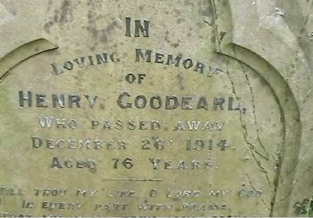 Henry Goodearl's gravestone