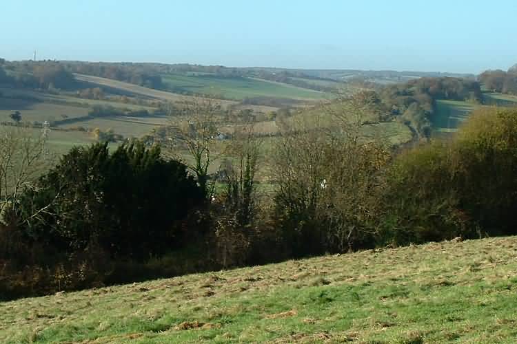 The valley to Radnage with Bledlow Ridge on the right